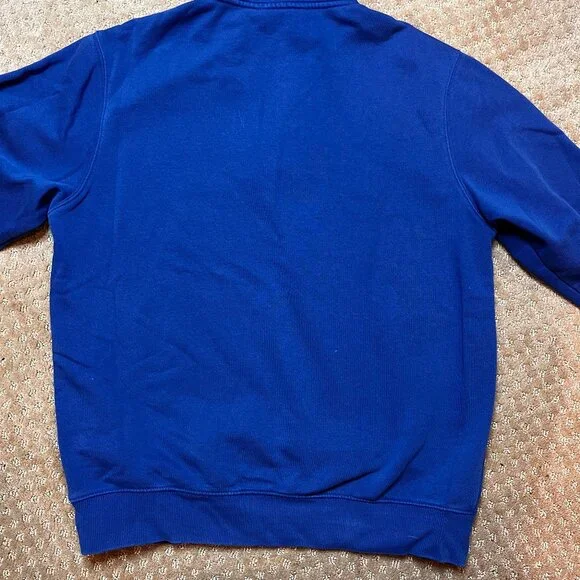 VTG Michagan Mackinaw Island 1/4 Zip Mock Neck Sweatshirt Mens XL Blue Classic - Picture 8 of 8